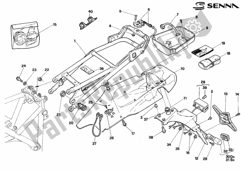 Toutes les pièces pour le Cadre Arrière Senna du Ducati Superbike 916 Senna 1996